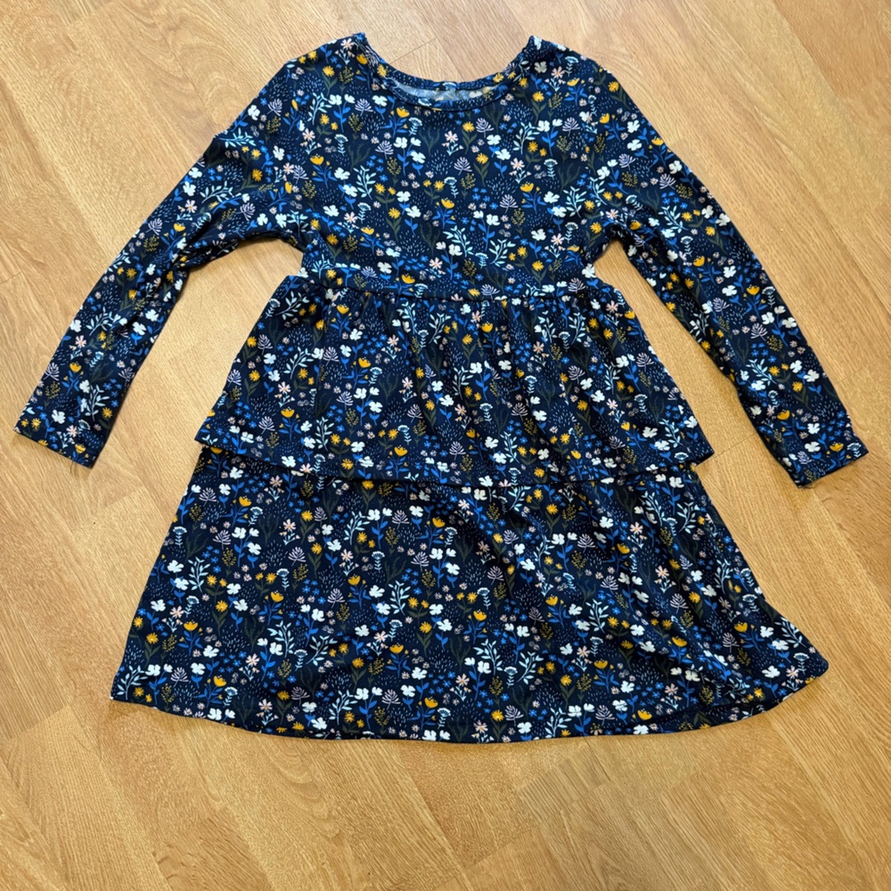 Charming Blue Floral Kids Dress
